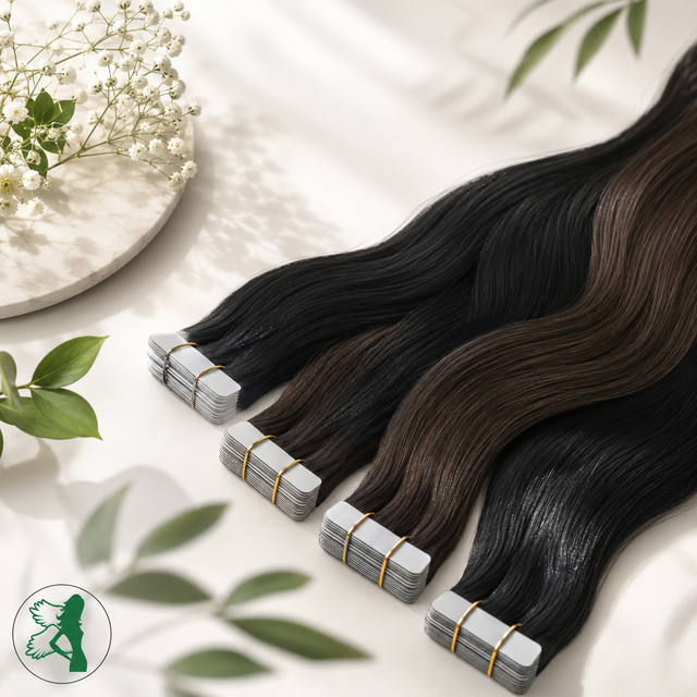 Tape In Black / Natural Hair DD Quality Quality Double Drawn Hair Type Remy Human Hair Tangling Property No Tangling Material 100% Remy Human Hair - Image 2