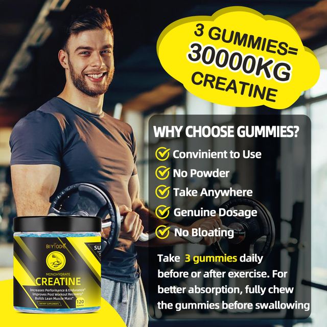 OEM ODM factory custom private label creatine monohydrate wholesale pre workout sport reduce tiredness nutrition supplement muscle building energy boost creatine gummies - Image 4