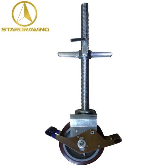 Stardrawing 6 8 Inch Quick Install Adjustable Threaded Stem Scaffolding Castor Wheels - Image 4