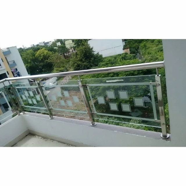 Spigot Based Stainless Steel Glass Balcony Railing Rail Height 750 mm Steel Grade SS 304 Application Balcony Glass Thickness 12 - Image 8