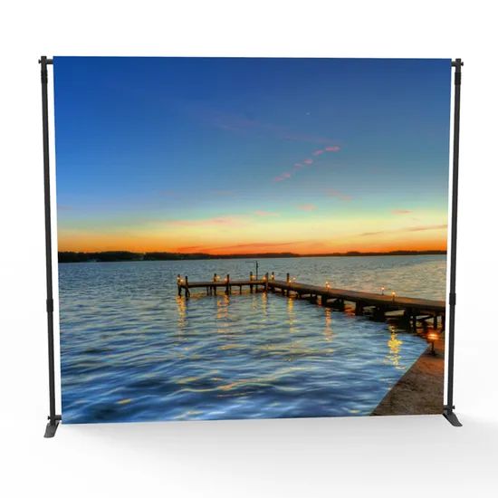 10X10' Event Backdrop Telescopic Banner Stand Type L Stand Shape Straight Model NO. JMZJ Style Floor-type Feature Fireproof - Image 2