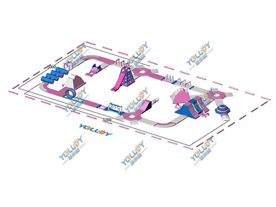 Floating Water Inflatable Obstacle Course Aqua Park - Image 2