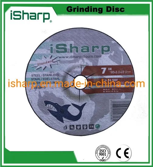 180mm Cutting Wheel 24# A24 Al2O3 Black 3mm 22.23mm 80m/S Resin T42 - Image 1