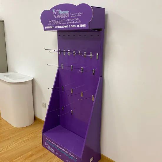 Add to Comparesharefloor Standing Paper Hanging Display Hooks Adjustable Rotary Clothes Rack Counter Display Stand for Trade Showing - Image 3