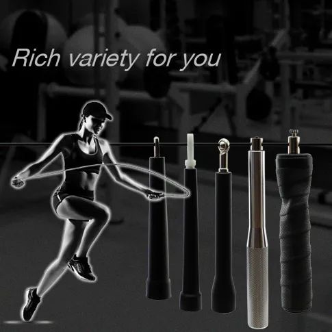 Speed Jump Rope with Ball Bearings Age Adult Weight 85g Color Black Origin China Gender Unisex Model NO. SP-JR57 Handle Material - Image 6