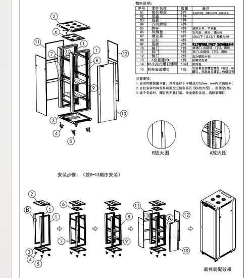 19 Inch Waterproof Data Server Center Standing Network Telecommunication Server Cabinet - Image 5