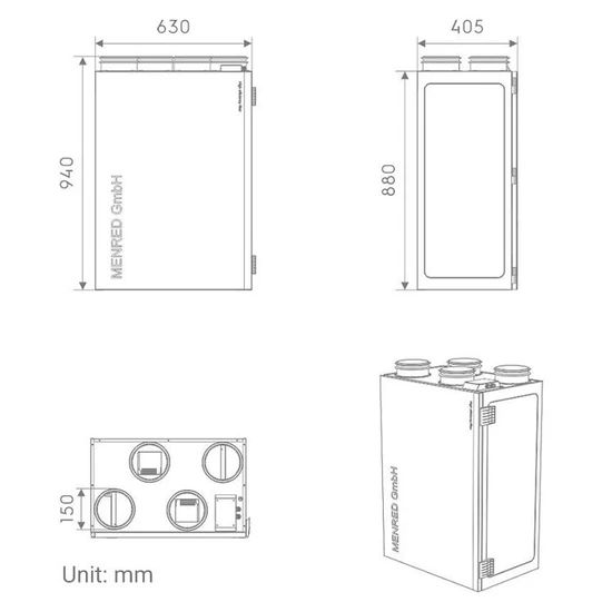 Customizable Wall Mounted Heat Recovery Ventilator for Sustainable Energy Recovery - Image 5