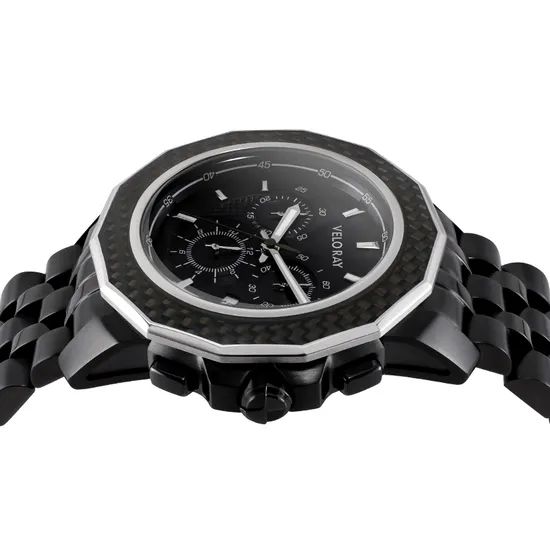 Carbon Fiber Men's Chronograph Watch with Three-Eye Design - Image 3
