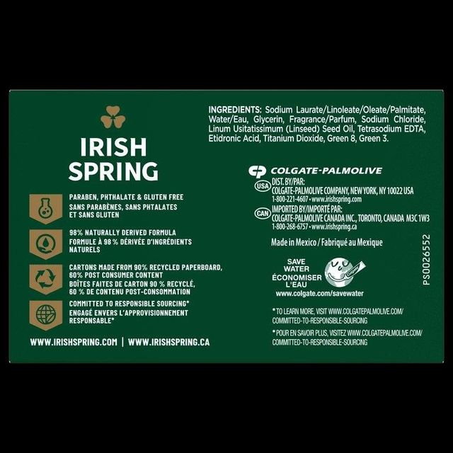 Wholesale Irish Spring Original Clean Deodorant Bar Soap 3.7 oz – 3 Pack Supply - Image 3