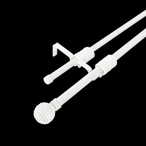 Online Sale Curtain Rods Set Extendable Curtain Rod Origin Cn Shape Round Style Modern Feature Durable Color Customized Rod Diameter 25mm - Image 2