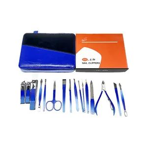 16PCS Gradient Blue Nail Clipper Set Home Nail Clipper MOQ 600set Color Silver Trademark SSS Brand Name SSS Shape Flat Head - Image 6