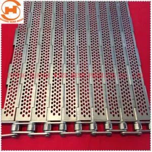Metal Conveyor Chain Plate Slat Steel Hinged Belt - Image 1