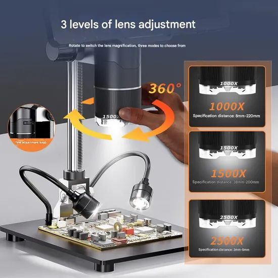 New 10.1-Inch Screen Digital Microscope Type Biological Model NO. MI008 Principle Optics Mobility Portable Magnification - Image 5