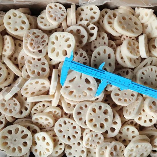 IQF Frozen Lotus Root Slices Vegetables Frozen Food GMO None Color White Blanching Yes Type Lotus Root HS Code 0710809090 - Image 5
