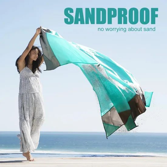 Light Sand Proof Beach Mat Compact Beach Blanket for Outdoor Events - Image 3
