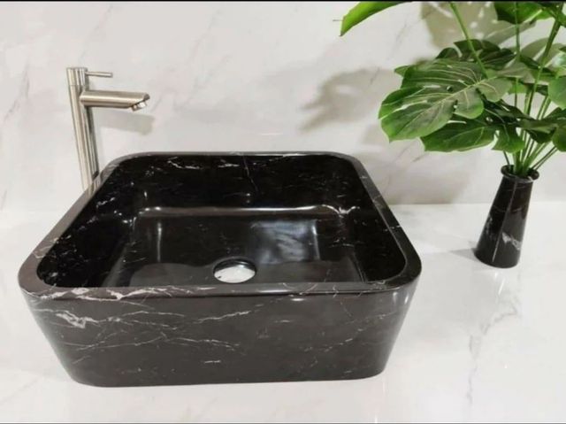Square Marble Wash Basin Color Black Shape Square Material Marble I Deal In New Only Design Type Designer Is It Customised - Image 1