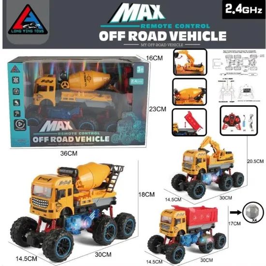 Engineering Inertial Model Climbing Remote Control Toy Car Origin China Function R/C Power Battery Size Miniature Net Weight - Image 1
