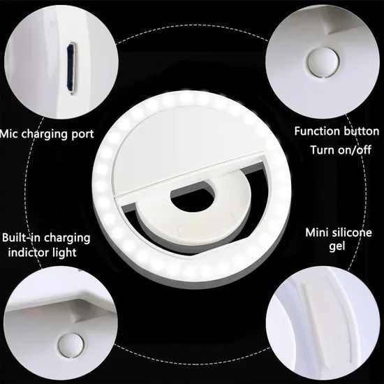 Customized Logo Rechargeable USB LED Smartphone Selfie Ring Light for Cell Phone - Image 3