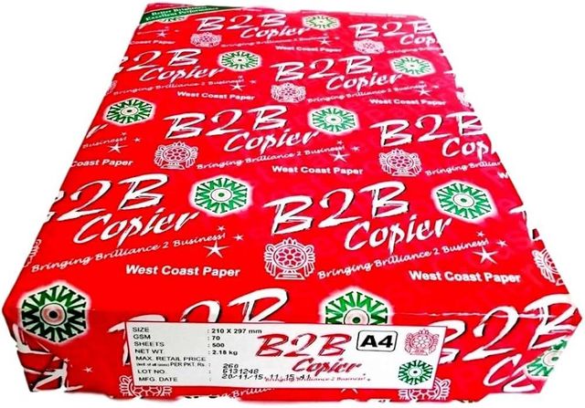 B2B A4 Copier Paper Color white Size A4 inches Weight (kg) - Image 1