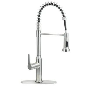 304 Stainless Steel Pull out Kitchen Faucet with 60cm Inlet Hose - Image 5