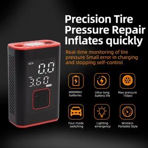 Digital Auto Tire Pump - Smart Inflator with LCD Screen & 3 Nozzles - Image 2