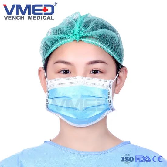 Protective Disposable Nonwoven 3-Ply Face Mask with Earloop Color Blue Origin China Shape 3 Layer Model NO. VFM02 Trademark OEM/VMED - Image 4