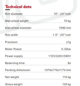 Hot Selling Wheel Balancer / Essential Workshop Equipment Model Bl3080r - Image 3