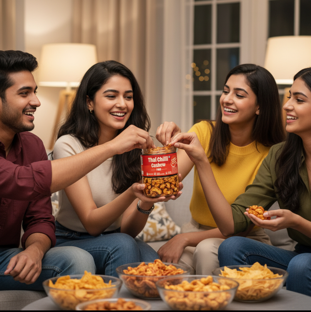 Thai Chilli Fire Cashews | Spicy Flavoured Kaju | Konkan Premium Roasted Cashew Nuts – Oh My Kaju - Image 3