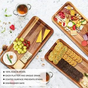 Versatile Acacia Wood Serving Tray with Customized Resin Patterns - Image 4