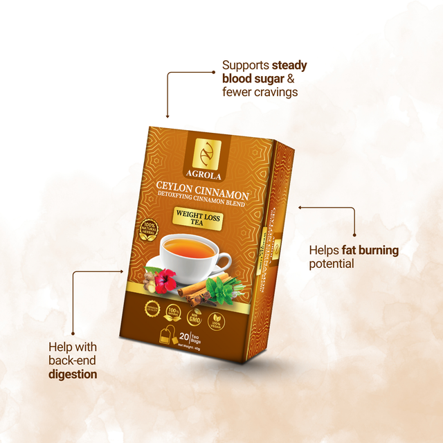 Agrola Ceylon Cinnamon Detox Weightloss Tea 20 Tea Bags Slimfit Herbal Infusion - Image 4