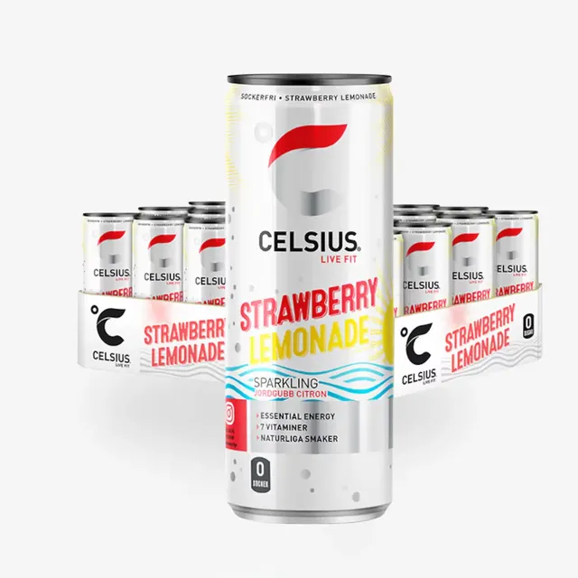 Celsius Strawberry Lemonade Energy Drink 24-Pack Bulk Case - Image 1