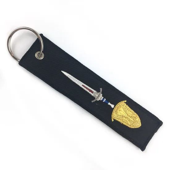Durable Custom Logo Embroidered Keychain with Metal Key Ring - Image 5