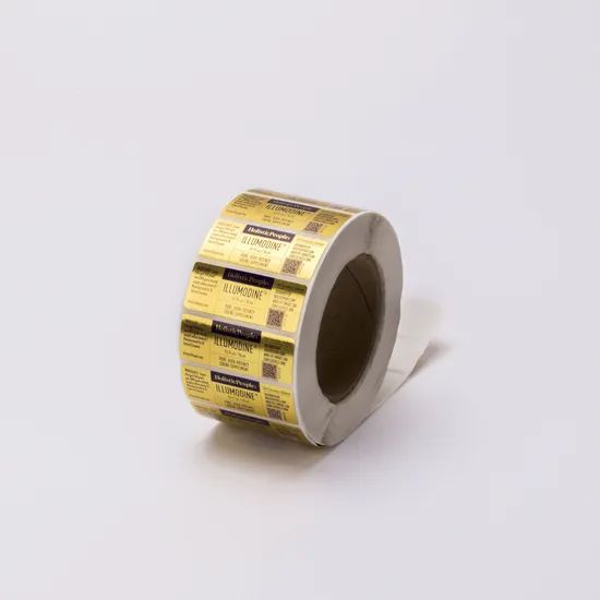 Bright Gold Label Label Printing Origin China Trademark no Model NO. YF0005 HS Code 4911990090 Feature Waterproof Sample Free - Image 1