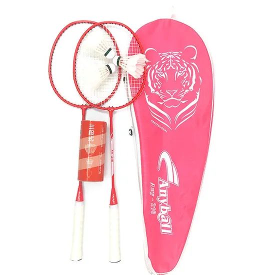 Steel Badminton Rackets Set with Plastic Shuttlecocks with Two Rackets and Cover Bag - Image 2