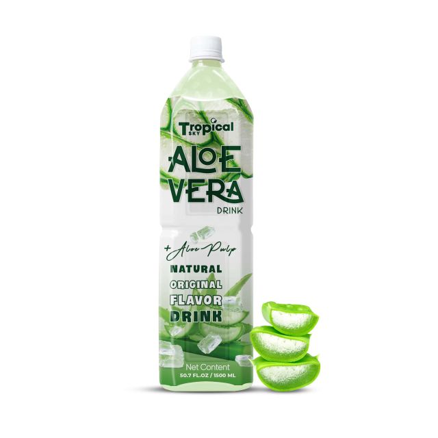 1500ml Bottle 100% Aloe vera juice with pulp Tropical Sky premium quality - Image 3