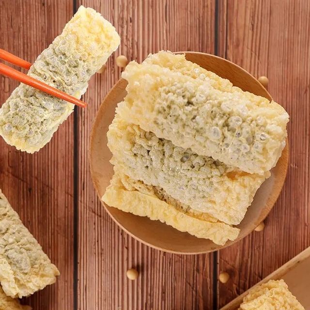 HACCP Certified Fried Tofu Skin Roll Fried Bean Curd Roll Deep Fried Soya Ring Roll - Image 4