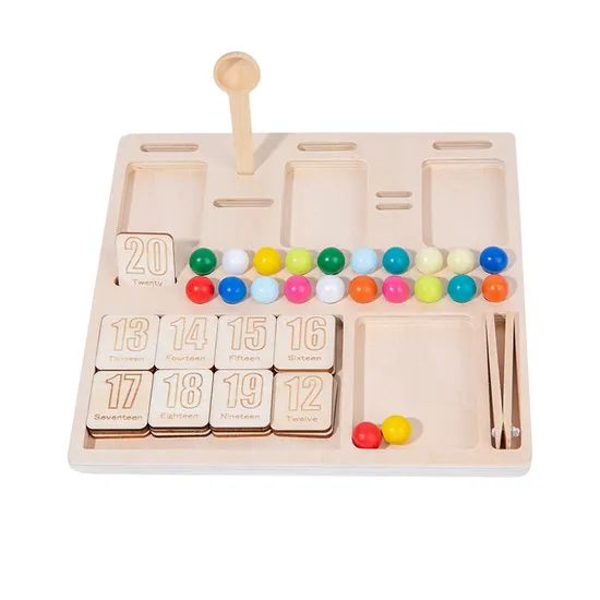 Wooden Peg Beads Boards Educational Toys Math Learning Building Blocks - Image 4
