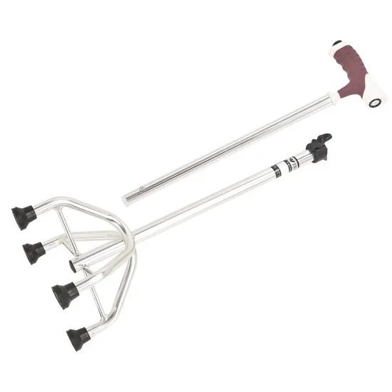 Crutches Aluminum Alloy 4-Leg Medical Luxury Walking Stick Cane - Image 2