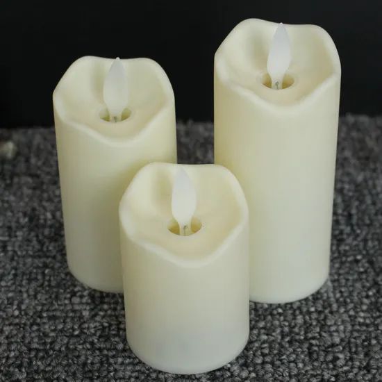 Battery Operated Flameless LED Pillar Candles with Timer Flickering Electric Decorative Light - Image 3