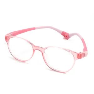 High Quality Crystal Pink Tr90 Kids Best Selling Light Weight Glasses Frames - Image 1