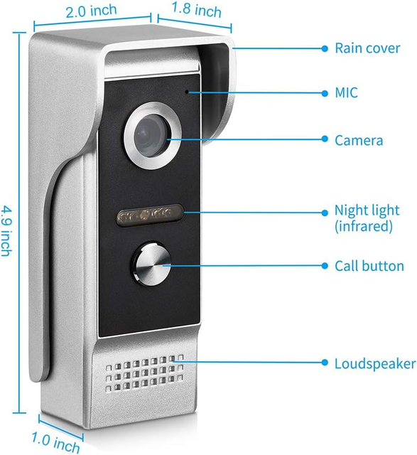 4.3" Wired Video Door Phone System with Night Vision Intercom for Home - Image 4