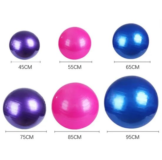 Wholesale PVC Anti-Burst Yoga Exercise Ball with Striped Non-Slip Elastic Pilates Accessories Customizable - Image 2