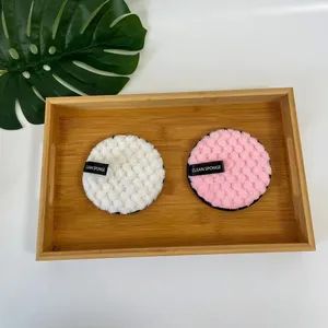 Microfiber Makeup Remover Pad Size 8cm OEM Accept Origin China Logo Customerized Design Embroidered Specification 19cm Trademark JMBamboo - Image 2