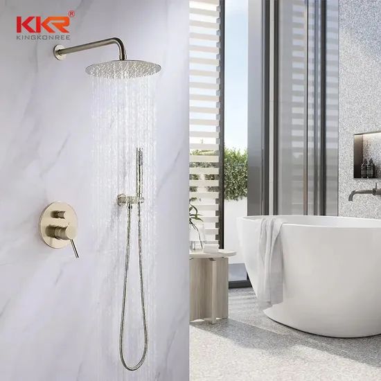 Modern Bathroom Fitting Shower Heads Faucet System Hardware Square Non Shared Function Shower Set - Image 1