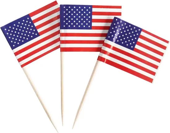 Toothpick Flags Cocktail Picks Mini Stick Cupcake Toppers Country Picks Party Decoration - Image 1
