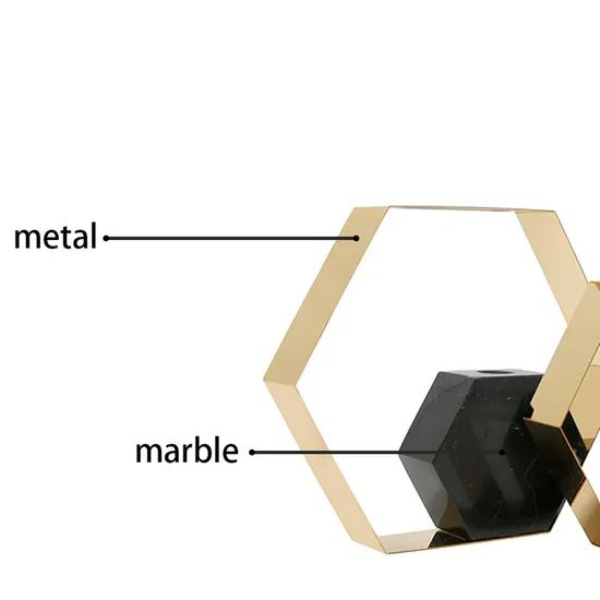 Luxury Gold Metal-Crafts Black Marble Vase Border for Desktop Home Decoration - Image 6