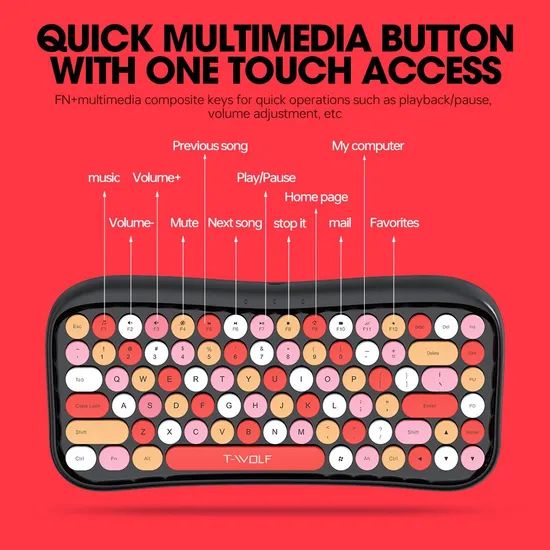 Fashionable Keyboard Mouse Set 84 Keys Keyboard and Mouse Combo Set Game Keyboard - Image 6