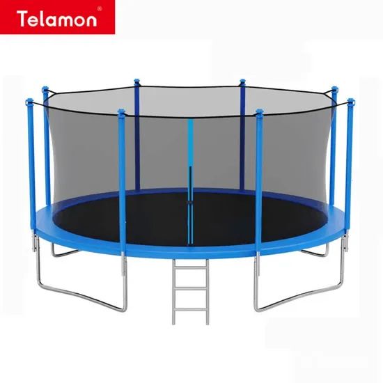 Trampoline Rectangle Foldable Folding Reinforced with Spring Net Black Red Multi Colour - Image 1