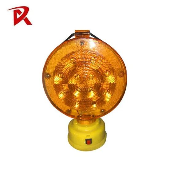 Yellow Solar Flashing LED Beacon Traffic Warning Light - Image 1