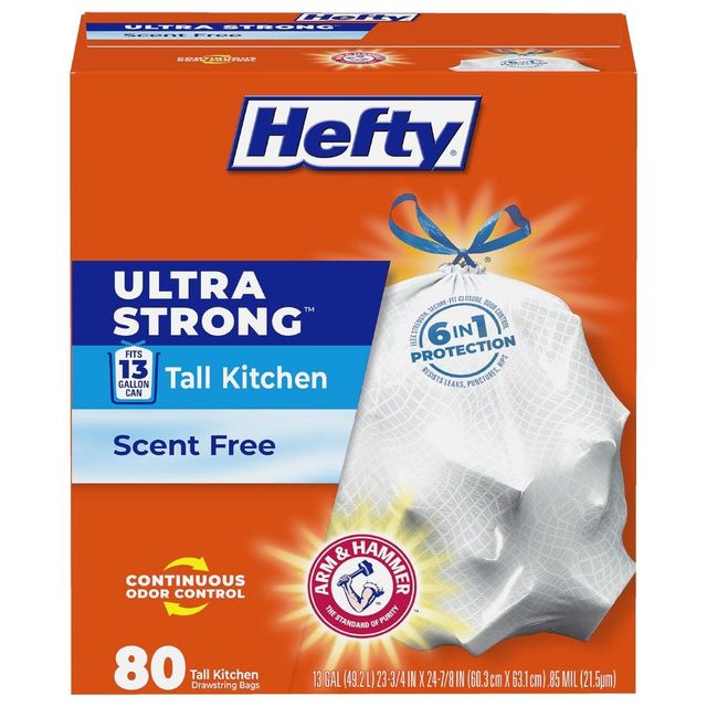 Hefty Ultra Strong Kitchen Trash Bags Heavy Duty Drawstring Tall Garbage Bags - Image 2